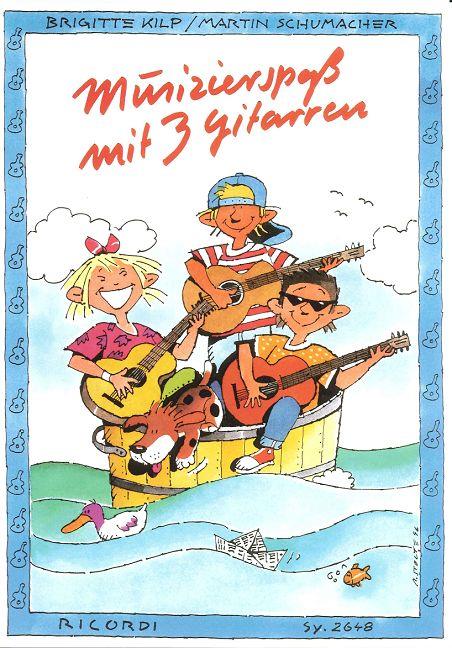 Musizierspaß mit 3 Gitarren noty pro jednu až 3 kytary